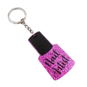 Premium Nail Artist Keychain in the Shape of a Nail Polish Bottle