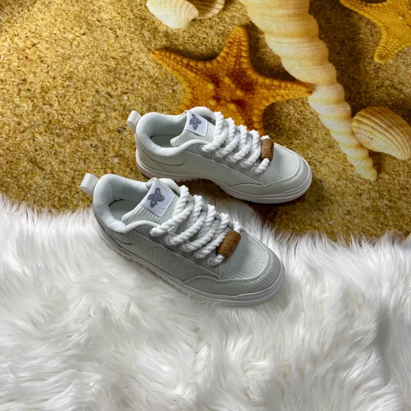Retro 90s Style Platform Sneakers, Unisex Canvas Shoes with Chunky Rope Laces & Wide Fit, All-Around Daily Streetwear, Retro Style, 90S Style Platform Casual Trainers