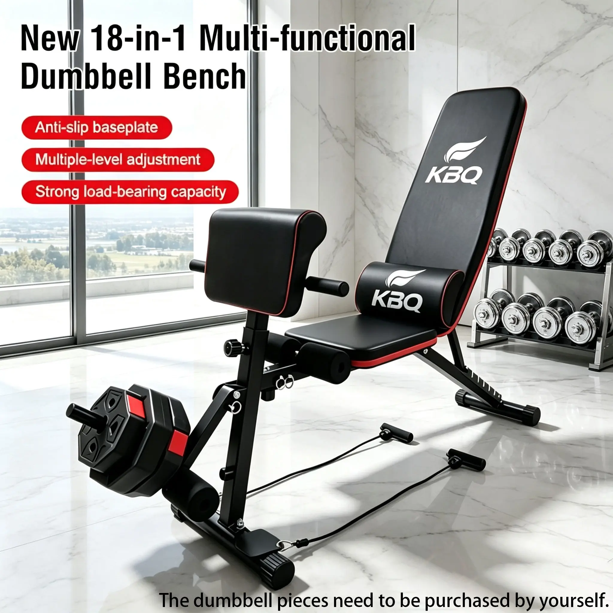 189-5 Adjustable Workout Bench for Home Gym, 6-Position Weightlifting Bench for Dumbbell Training, Strength Exercises and Daily Fitness