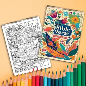 Bible Verse Themed Spiral-bound Coloring Book, 30 Unique Patterns on 100gsm Paper, Great for Relaxation and Festive Gifting