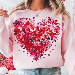Valentines Day Heart Sweatshirt, Valentine Hearts Valentines Day Design, Coquette Valentine Watercolor, Trendy V-day Couples Gift, Valentines Day Gift