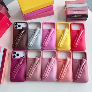 RHODE Premium Silicone iPhone Case with Lip Balm Holder – Compatible iPhone 11–17 Pro Max