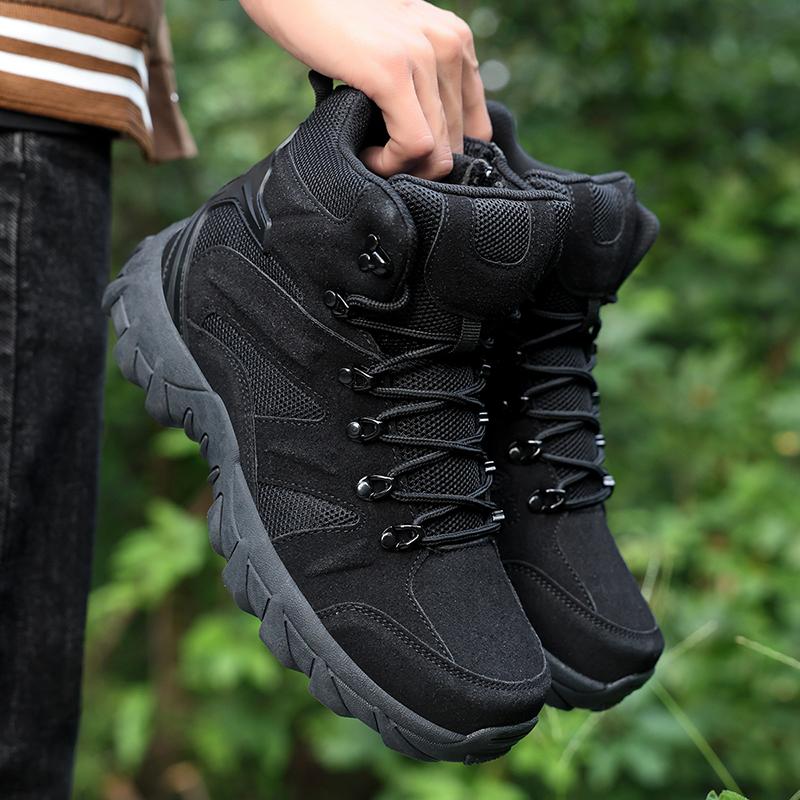 Men's all-season high-top wide fit Outdoor boots, lightweight and breathable anti-skid mountaineering shoes,Hiking boots, desert boots, work boots, suitable for jungle exploration, rock climbing, daily travel, camping, tourism, fishing and other activitie