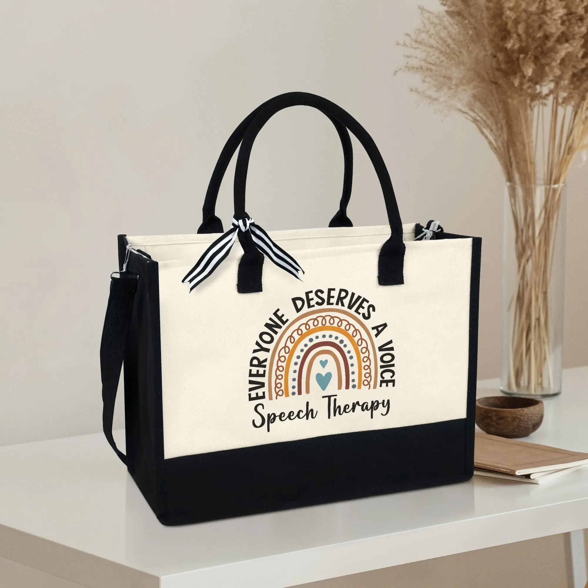 Speech Therapy Tote Bag - Speech Therapist Gift, Speech Language Pathologist Bag, Everyone Deserves A Voice, Speech Pathologist Gift For Her MLN1460TNB