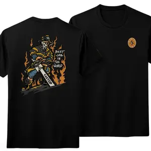 100% Cotton - Idaho Brothers Tribute Firefighter Graphic Tee, Coeur d'Alene Fire Dept Memorial Shirt, Double-Sided Hero Firefighter Design, Support Our Heroes Casual T-Shirt ,Graphic tee for men and women,gift for him and her
