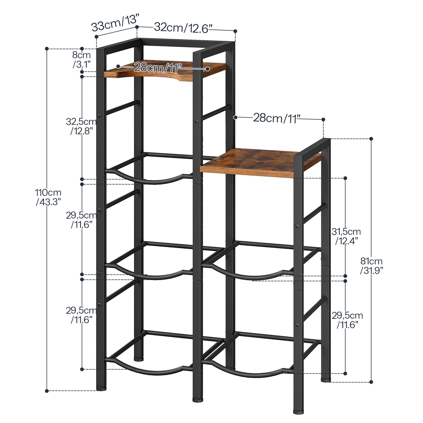 HOOBRO 5 Gallon Water Jug Holder, Water Bottle Holder Organizer with Wooden Top Shelves, Industrial-Style Bottle Storage Rack with Fenced Top, for Home, Office, Rustic Brown and Black HOOBRO 5 Gallon Water Jug Holder, Water Bottle Holder Organizer with Wooden Top Shelves, Industrial-Style Bottle Storage Rack with Fenced Top, for Home, Office, Rustic Brown and Black