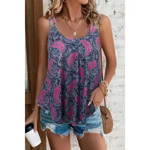 Shiny Scoop Neck Double-Strap Cami