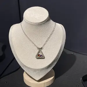 Exquisite Beaker-Shaped White Copper Wire-Wrapped Pendant