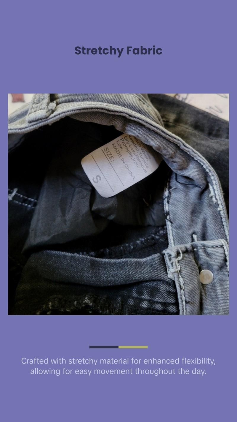 SHEIN High Rise Black & Grey Stretchy Jeans