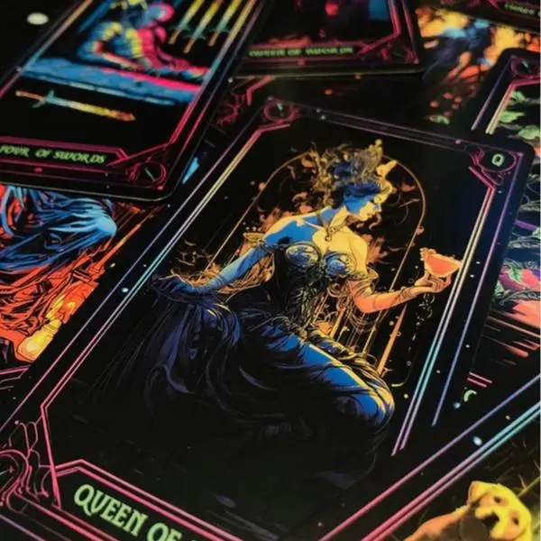 Neon Style Tarot Deck, 78 Cards for Beginners and Daily Pulls