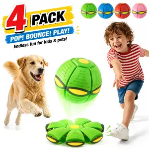 CHERMORY Random 3-Piece Magic Flying Saucer Ball Set - Magic Metaball - Best Outdoor Toy for Kids, Foldable Magic Flying Saucer Ball, Sensory Decompression Toy for Boys and Girls, Interactive Metaball,magic ufo ball,bounce ball,color child,active play tik