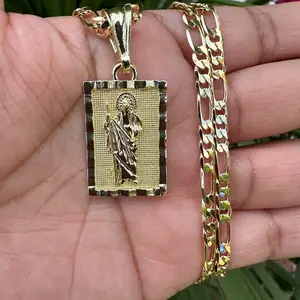 Square St Jude necklace 20” Female Male Anniversary Daily Engagement Birthday