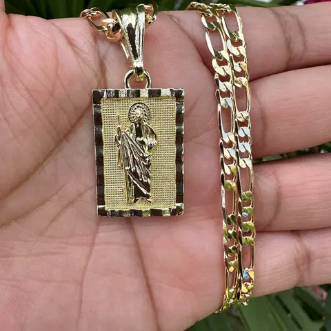 Square St Jude necklace 20” Female Male Anniversary Daily Engagement Birthday