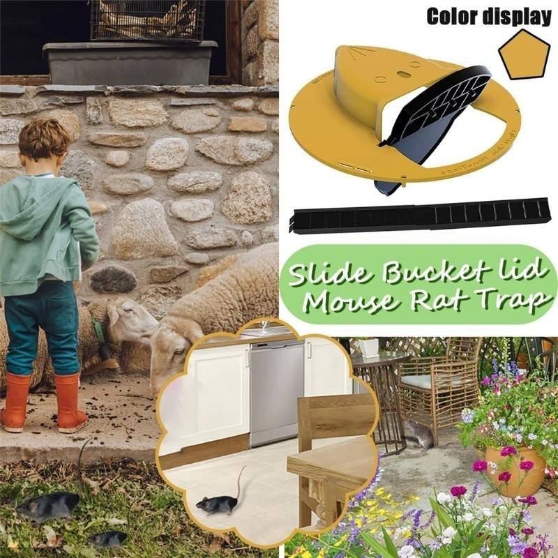 🐁Flip N Slide Bucket Lid Mouse Trap,🏠Mouse Traps Bucket for Indoor and Outdoor Use - Mouse Traps Indoor for Home - Multi-Catch, Auto-Reset, Humane or Lethal Rat Trap - ABS Material -Reusable Mouse Trap