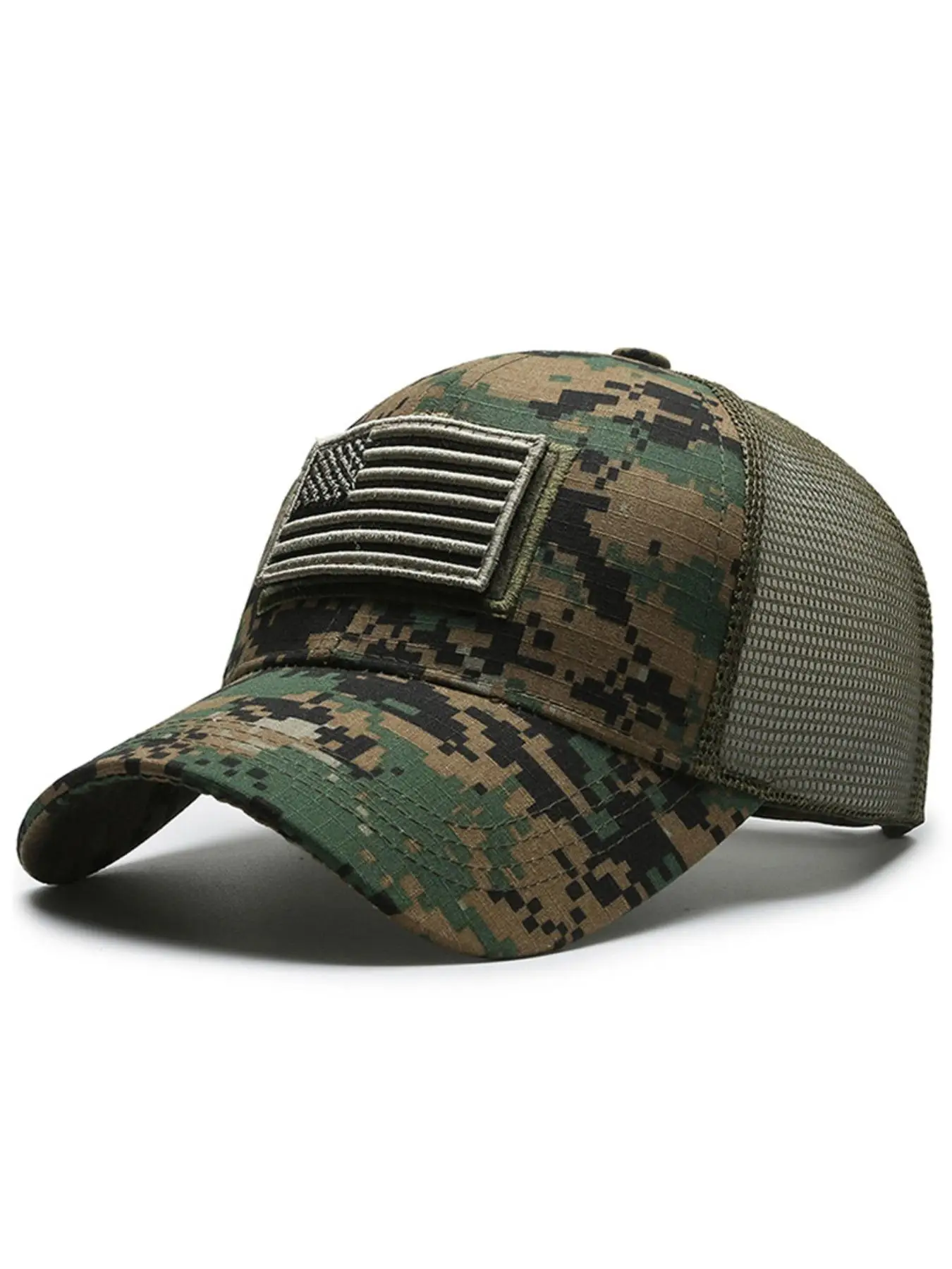 Unisex Casual Trendy Camo Pattern Baseball Hat, Street Style Sportive Cowboy Baseball Cap for Outdoor Wear, Fashion Fitted Hat for Men & Women for All