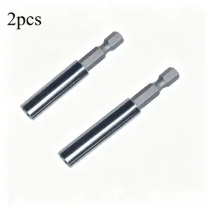 One piece of magnetic extension head base, hexagonal handle screw head adapter, drill head support sleeve, with magnetic design for secure grip, made of metal material,Comes with screw heads suitable for home decoration and DIY projects.