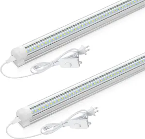 ETL LED Shop Light 2ft, 20W 2500LM, 5000K Warm White, T8 LED Tube Light, Ceiling and Utility Shop Lights, Linkable Light Fixture for Room, Garage, Workbench, ETL Listed (Pack of 2) utility shop clear cover light fixture Lamp