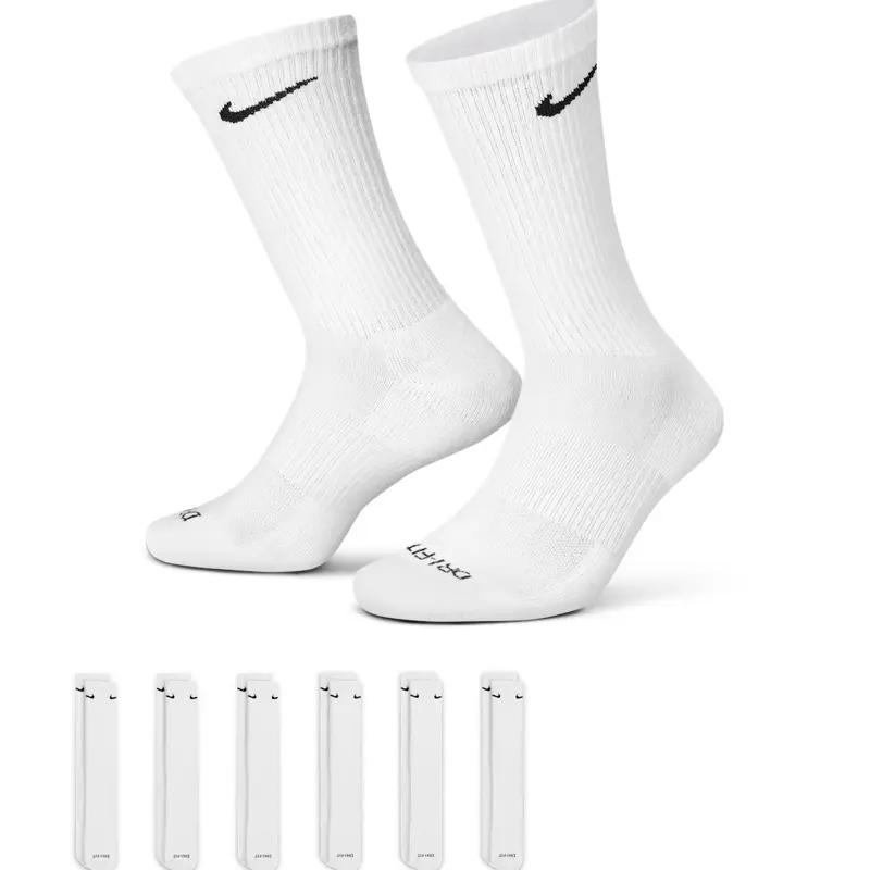 NIKE DRI-FIT EVERYDAY PLUS CUSHIONED CREW TRAINING SOCKS (6-PACK)