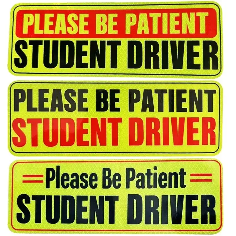Student Driver Magnet for Car New Drivers Sticker Safety Warning Reflective Novice Driver Sticker Please Be Patient Student 1/3PCS Bumper Sticker Car Decals Automobile Decals Universal Car Sticker Stickers For Cars