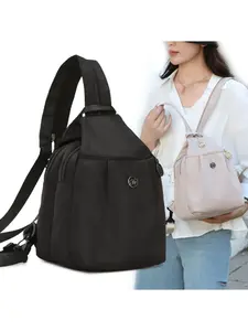 Lightweight Waterproof Chest Bag for Women, Casual Shoulder Crossbody Backpack, Large Capacity Nylon Travel Commute Sports Phone Bag