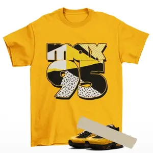 Throwback Shirt Yellow to Match AMax 95 Varsity Maize Taxi, Shirt To Match Sneakers Yellow Color