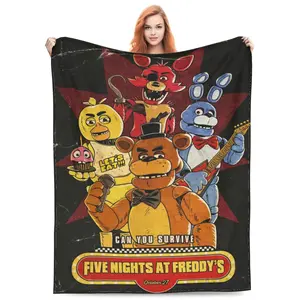 Five Nights At Freddy'S Fleece Blanket Super Soft Cozy Warm Flannel Fleece Throw Blanket For Couch Bed Sofa Throw 60"X50"