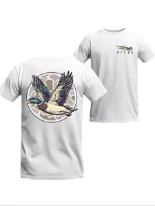 Men's Sitka T-Shirt, Duck Pattern Design, Round Neck Style, Crewneck, Soft Breathable Fabric, Daily Wear Preferred, Casual Fashion Tee, Fitted, Menswear