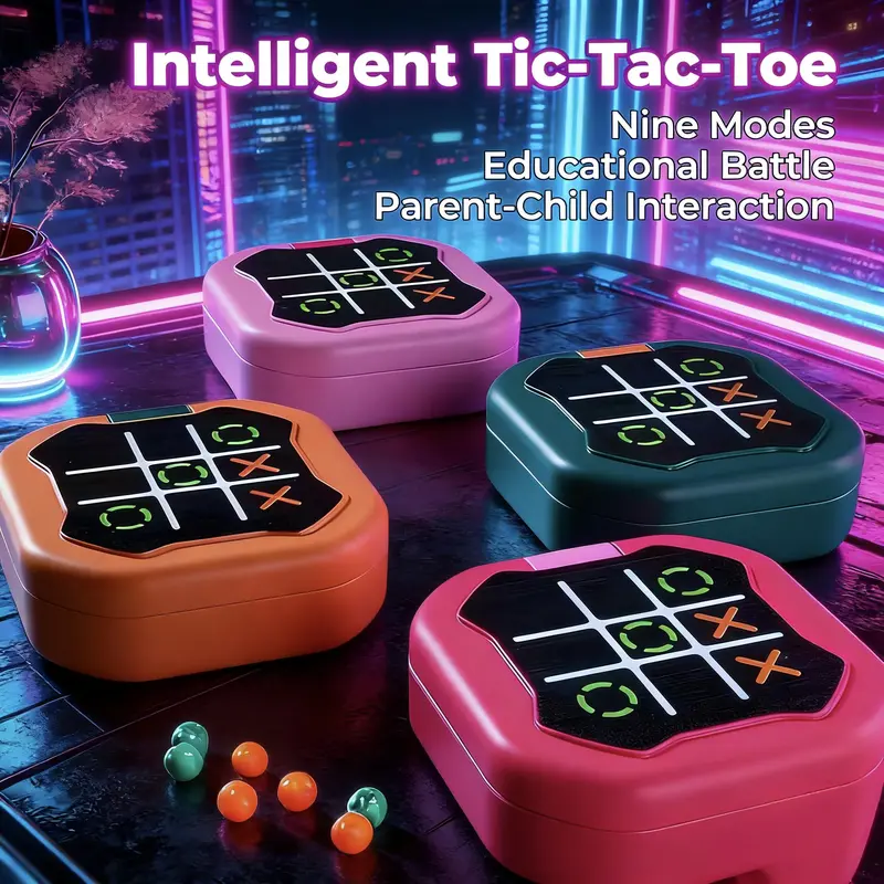 9-in-1 Electronic Tic Tac Toe Game | Portable & Durable with Lanyard | Creative Educational Toy for Kids & Adults, Perfect Gift for Family Fun! valentines gifts for gf