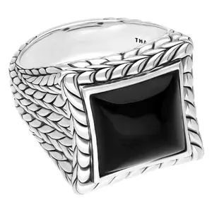 Tiffany Kay Studio Sterling Herringbone Onyx Ring