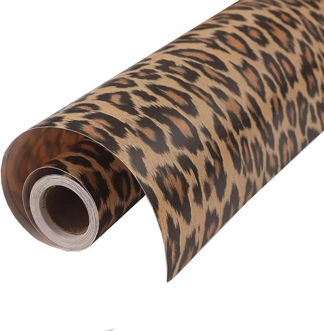 Self Adhesive Thick Vinyl Decorative Leopard Shelf Liner Contact Paper for Cabinets Dresser Drawer Furniture Walls 15.7X117 Inches Multicolor