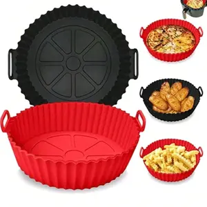 Silicone Air Fryer Tray Liners & Baking Pans, Air Fryer Accessories, Non-Stick 3D Round Design, High Heat Resistant Up to 356°f, Even Heat Distribution, Kitchen Tools