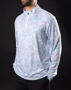 Camo Quarterzip - Aqua