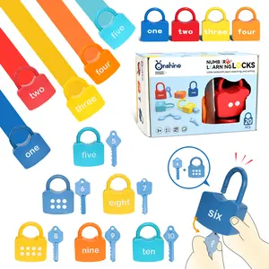 Number Lock and Key Toys for Kids Ages 3+ STEM Math Matching Game with 10 Keys Preschool Classroom Learning Activities Montessori Counting & Sorting Gifts for Boys Girls Holiday Birthday