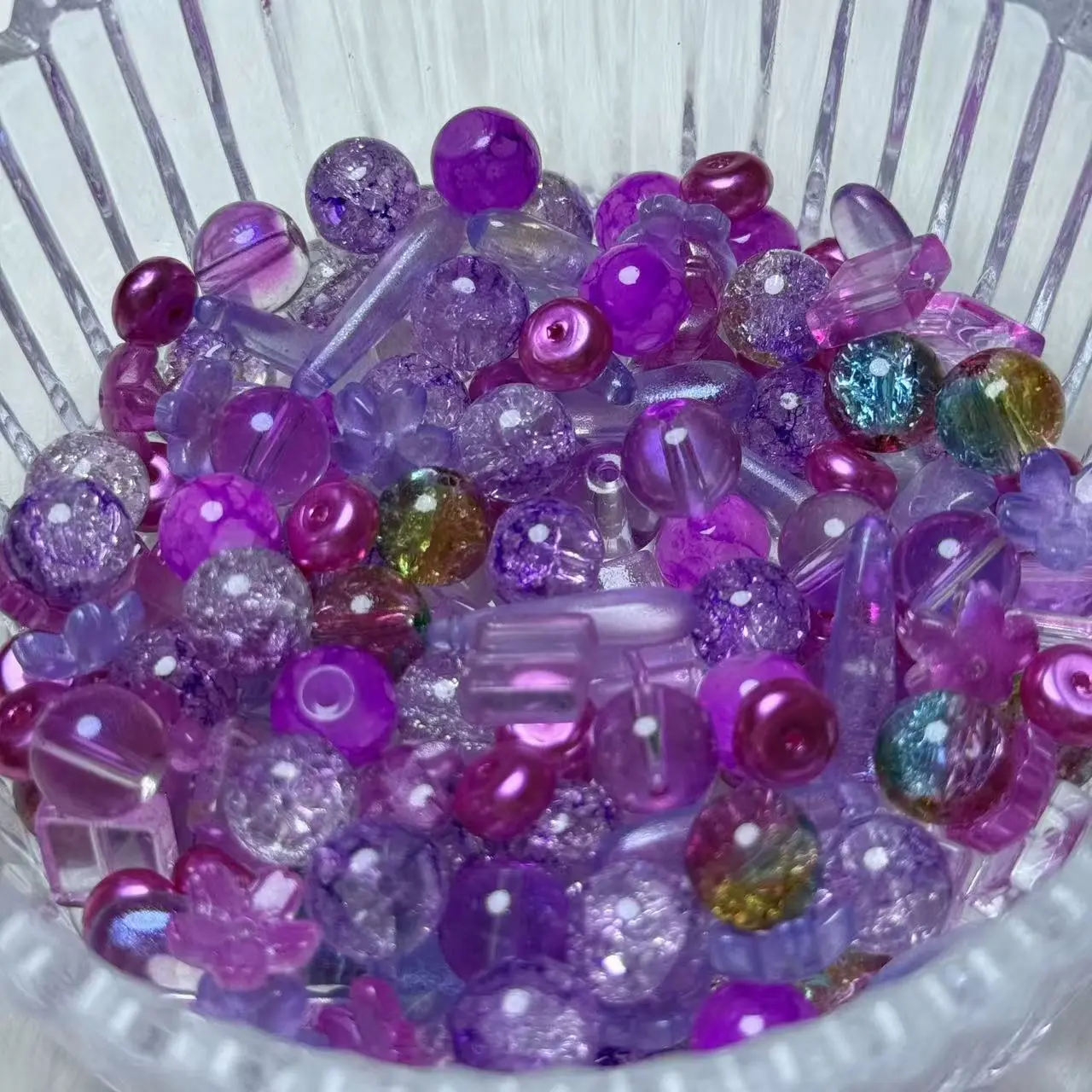 【A133】Purple Glass Beads MIX 50ml