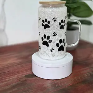 Glitter Lava Effect Snow Glove Tumbler with Floating Glitter in Liquid Between Walls, Plus White Double-Walled Alternative Tumbler