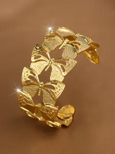 Stainless Steel Bangle Butterfly Design Women's Stackable Cuff Bangles for Women & Girls Holiday Party Engagement, Perfect for Daily Wear Jewlry Accessories Anniversary Mother's Day Gift