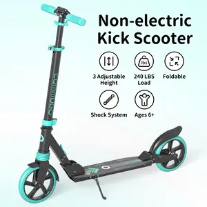 Commugo T1pro Kick Scooter for Kids & Teens - Foldable Lightweight Design with Suspension, 8 Inch Wheels & Heavy-Duty Anti-Slip Grip | Perfect for Campus Travel, Short-Distance Family Outings Max Load 240 LBS Folding Escooter Adjustable Height Handlebars,