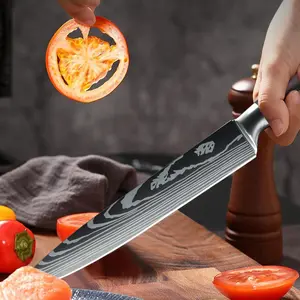 8-Inch High Carbon Stainless Steel Sharp Chef Knife - Ergonomic Non-Slip Handle Kitchen Tool, Knives Kitchen Set Accessory, for Effortless Slicing/Chopping/Dicing Fruits & Vegetables, Ideal Gift for Parents & Friends