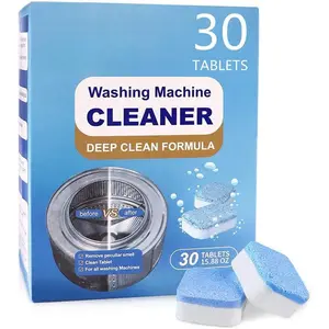 Washing Machine Cleaner Descaler 30 Pack Deep Cleaning Washer Cleaner Tablets For HE Front Loader & Top Load Washer