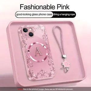 Suitable for [iPhone 15] high-end MagSafe phone case，Each of the 26 letters has its own unique characteristics, Includes a complimentary lanyard and magnetic ring—highly practical. YM99