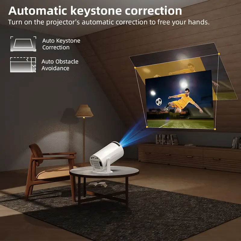 XBJ Diamond Projector 24/5G WiFi 360 Degree HD LED Multifunctional Projector with Built-in Speaker for Home Cinema Outdoor Use and 4K Decoding Ideal Holiday Gift 5