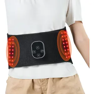 Red Light Therapy Belt for Waist, 660nm & 850nm Red Light Therapy Pad with Timer, 112 LEDs, 3-Level Vibration & 3 Intensities, Cordless Light Therapy Wrap Device for Shoulder Knees Pain Relief