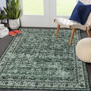 【GARVEE】Washable Area Rugs and Runners in Sizes 2x6 to 10x13 with Vintage Oriental Designs, Soft Low-Pile Texture, Non-Slip Backing, Stain Resistance, Ideal for Living Room, Bedroom, Dining, Office, and Guest Room Décor