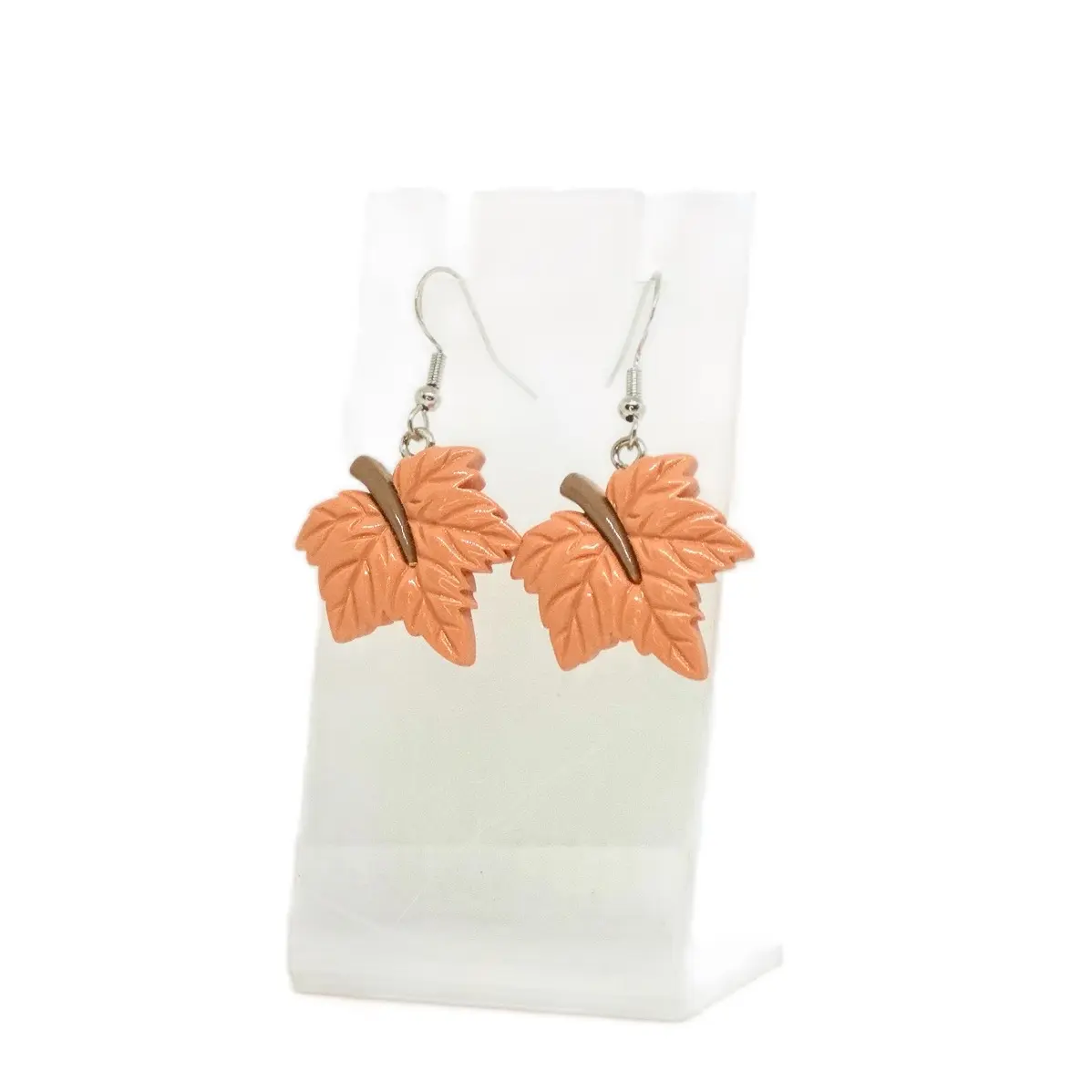 Orange Fall Leaf Earrings