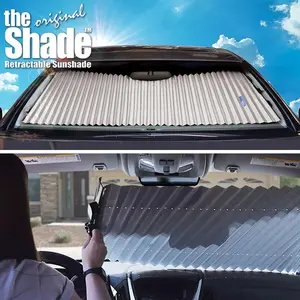 Retractable Windshield Sun Shade (Leave Year/Make/Model at Checkout) – One-Hand Easy Open UV & Heat Blocking | Dash Designs
