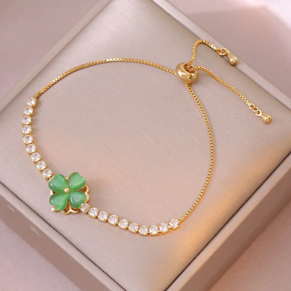 TS0459 Green Cat Eye Bracelet