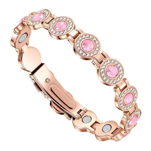 1 piece Ladies' Copper Magnetic Bracelet, 3500 Gauss Strong Magnetic Fashion Magnetic Bracelet, Adjustable Magnetic Bracelet, Lucky Gift, Welfare Accessory, Outdoor Activity Preferred Jewelry New Year Birthday Gift