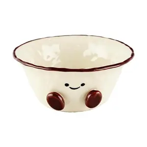 Kawashima 5-Inch Ceramic Rice Bowl - Cute Cocoa Bean Design, Perfect for Home Kitchen & Dining Kawashima 5-Inch Ceramic Rice Bowl - Cute Cocoa Bean Design, Perfect for Home Kitchen & Dining