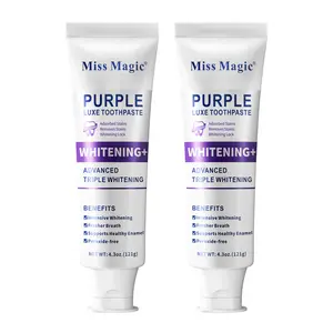 【Buy 1, Get 1 Free】Miss Magic Purple Toothpaste– Advanced Color-Correcting Whitening, Stain Removal, Long-Lasting Fresh Breath, Brightens Yellow Teeth, Supports Oral Health