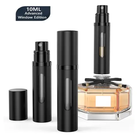 Lightweight Refillable Perfume Bottle, Portable Easy Refillable Perfume Spray Pump Bottle, Pocket Size Bottle, Black, Travel Size Products, Travel Container Bottle, Perfume Dispenser, Cosmetic Makeup Tool, Portable